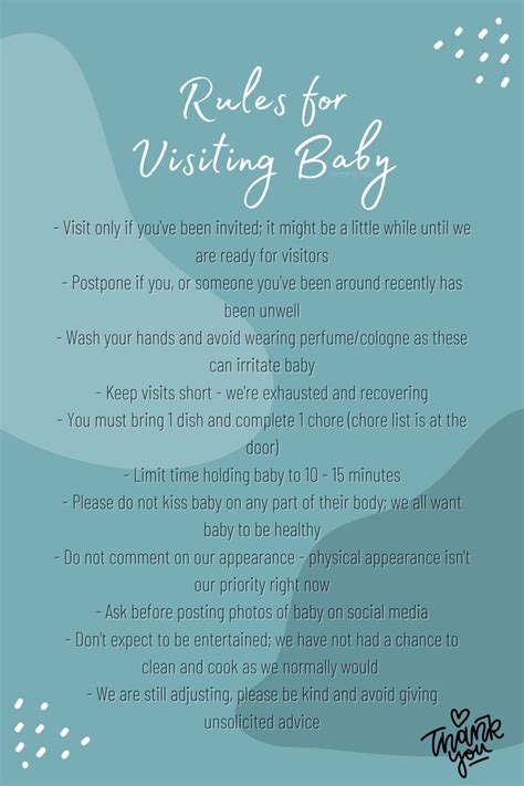 Newborn Visiting Rules Template
