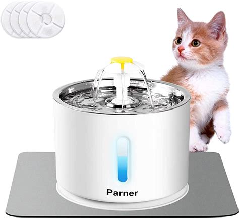 Amazon.com : Miaustore Premium Ceramic Cat Water Fountain - Motion Sensor Activated, 120oz/3.4l, Doesn't Need Filters, Easy to Clean, Dishwasher Safe, ... The Miaustore cat water fountain, on the other hand, can still function silently, even when the water gets as low as 3mm. 3. The pump is placed in the largest tower of the cat fountain.. 
