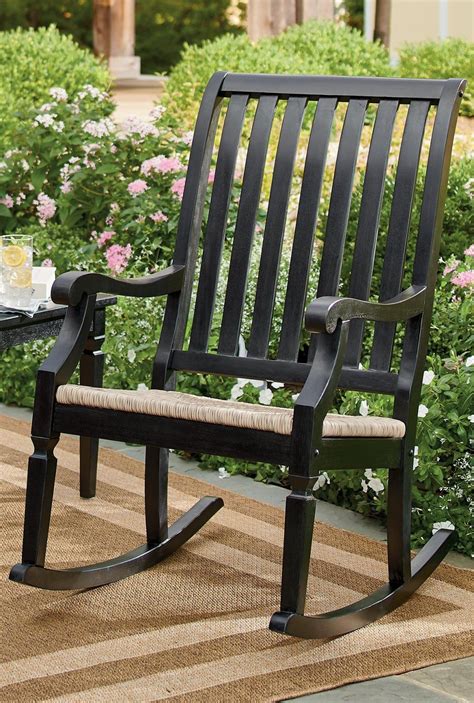 Newcomb Outdoor Rocking Chair - Ash Black - Grandin Road