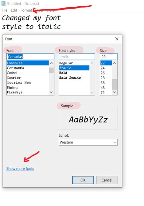 Newly Installed Font Displayed As Italic Only In Notepad Notepad Community