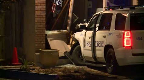Newly-released video shows squad car crashing into St. Louis bar