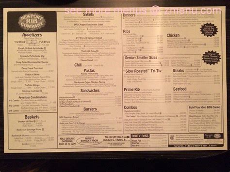 Newport Rib Company menu - Costa Mesa CA 92627 - (949) 631 …