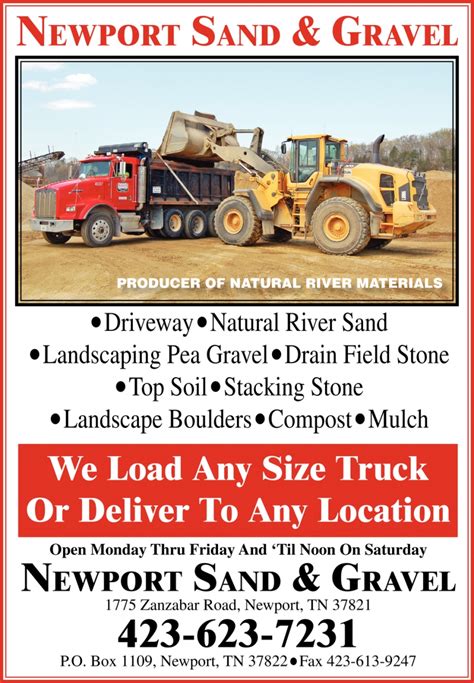 Newport sand and gravel tn. Things To Know About Newport sand and gravel tn. 