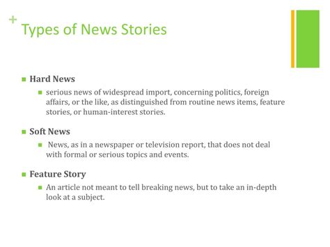 Examples of news story in a sentence, how to use it. 17 examples: They are a summary of the summary which typically forms the first few lines of any news story. - In…. 