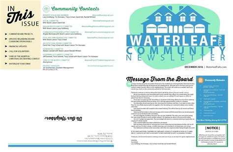 Newsletter Format Update! Waterleaf Falls