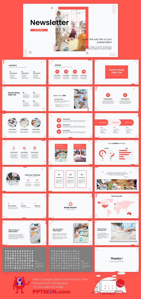 Newsletter Free presentation design Free PowerPoint Template and