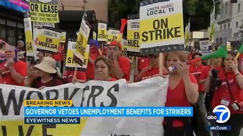 Newsom rejects bill to give unemployment checks to striking workers