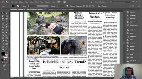 Newspaper Assignment in Adobe Illustrator YouTube