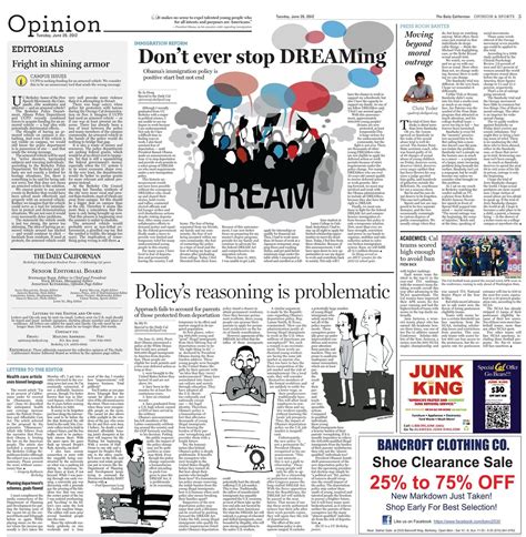 Newspaper Editorial Page Layout