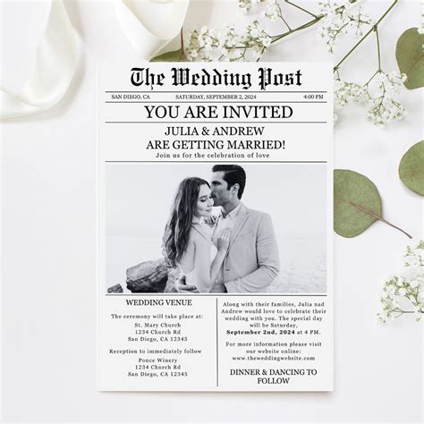 Newspaper Invitation Templates
