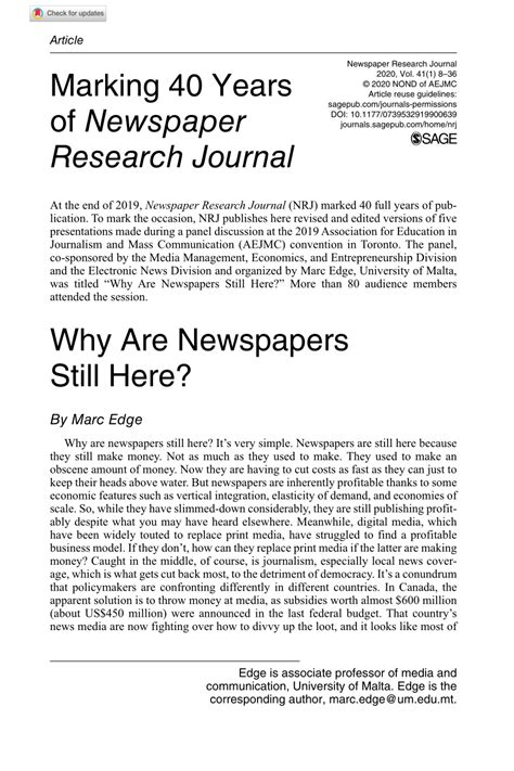 Newspaper Research Journa