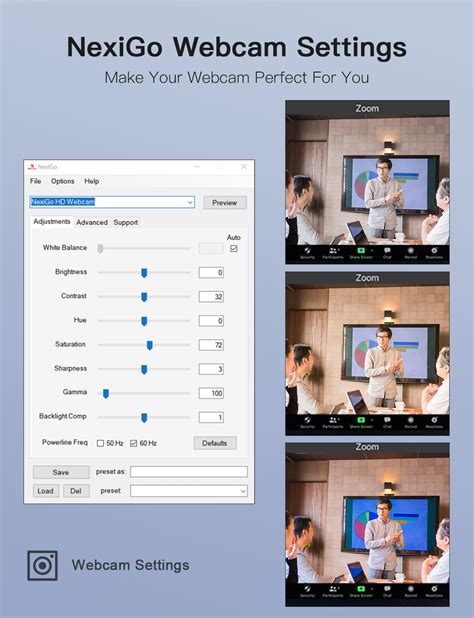 Nexigo webcam settings.  (Windows Users Only) Click here if the Webcam Settings...
