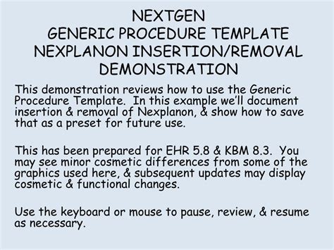 Nexplanon Removal Template