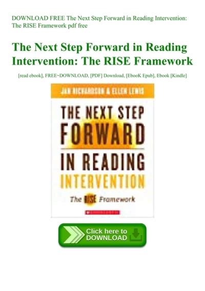 Next Step Forward in Reading Intervention: RISE Framework