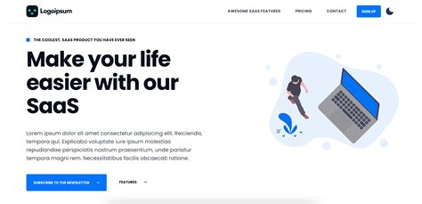 Next.js landing page template for SaaS products Jamstack Themes