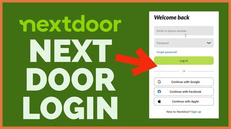 Nextdoor neighbor login. Password. Forgot password? Log in. or. Continue with Google. Continue with Facebook. Continue with Apple. Join Nextdoor. Join Nextdoor, an app for neighborhoods where you can get local tips, buy and sell items, and more. 