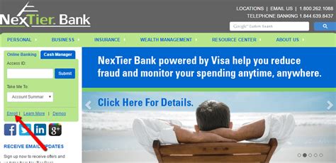 Nextier bank online banking. Online Banking with Cash Manager An extension of your finance department. Business Treasury Management Online Banking with Cash Manager We can help your organization achieve the best mix of collection, disbursement, reporting and investment, all while maintaining liquidity and a potential return on those funds. Your business access provides: 