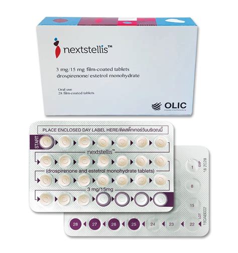 Nextstellis reviews. NEXTSTELLIS™ (drospirenone and estetrol tablets) is an oral contraceptive. It is supplied in a transparent PVC /aluminum blister cards containing 28 tablets: 24 pink active tablets contain 3 mg drospirenone and 14.2 mg of estetrol on the anhydrous basis. Drospirenone is a synthetic progestin and estetrol is a synthetic estrogen. 