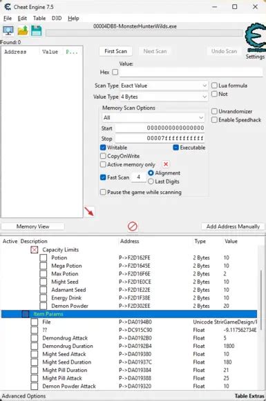 Nexus mods monster hunter wilds cheat table.  Item Params.  Functions and co...