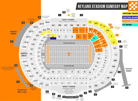 Neyland stadium seating guide. Neyland Stadium has had a capacity of more than 100,000 since 1995. The record attendance is 109,061, set on Sept. 18, 2004, against Florida. The renovations are part of ongoing changes to Neyland ... 