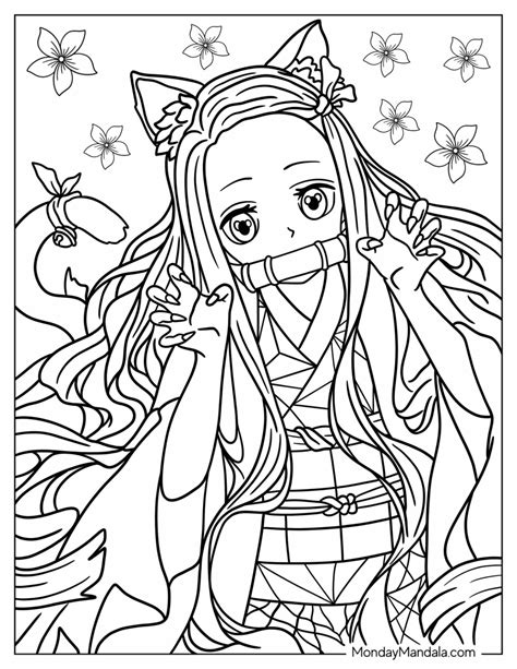 Nezuko Coloring Pages Printable Printable Coloring Pages
