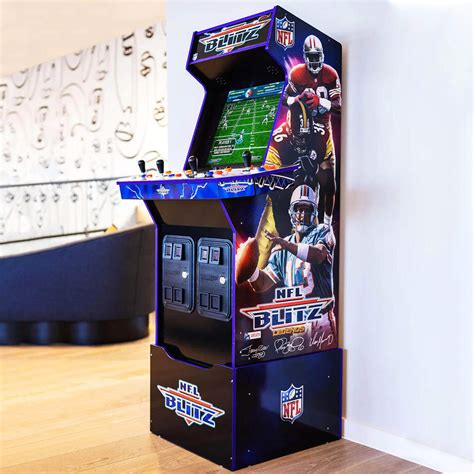 Nfl blitz arcade 1up. Product 1: NFL BLITZ LEGENDS — NFL Blitz arcade machine is officially licensed by the NFL. Featuring a branded riser, 17” LCD screen, marquee light up … 