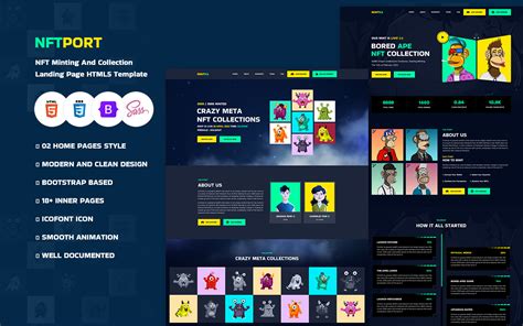Nftport NFT Minting/Collection Landing Page HTML5 Template