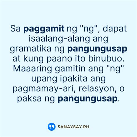 Ng at Nang: Pagkakaiba, Paano at Kailan Ginagamit