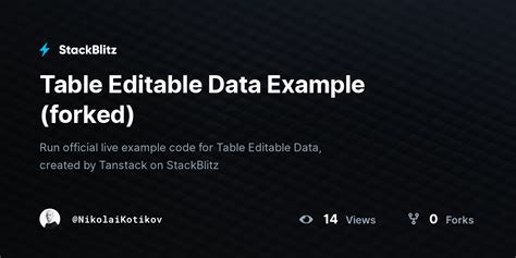 Ng editable table stackblitz.  Dec 22, 2020 · The sample example provi...
