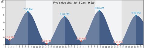 Rye, NH Tide Chart NOAA Station:Jaffrey Point (8424601) Rye, NH tide forecast for the upcoming weeks and Rye, NH tide history. Rye, NH high tide and low tide predictions, tides for fishing and more for next 30 days.