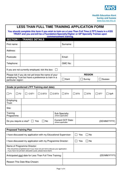 Nhs Application Form Example / 24 Printable Hc1 Form Templates