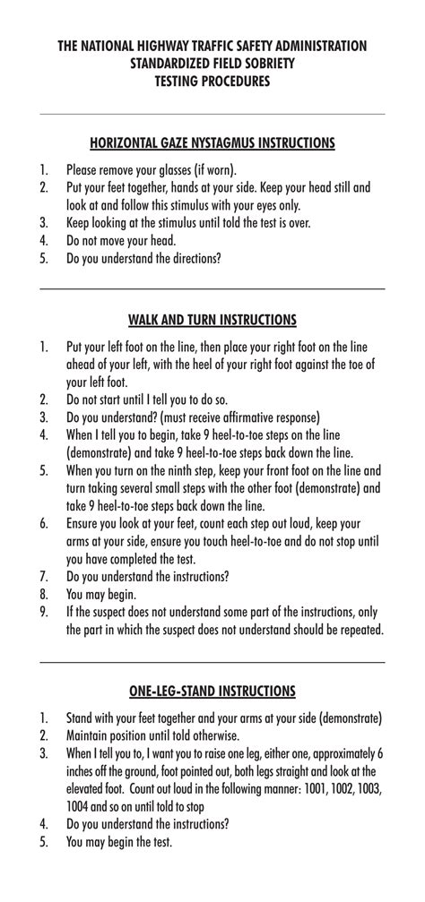 Nhtsa standardized field sobriety test manual. - 1988 bobcat 643 backhoe attachment guide.