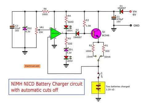 Ni-Cd Battery Charger Circuit Automatic Cut-off