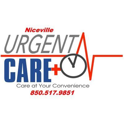 NICEVILLE URGENT CARE. Urgent Care Center in Niceville, Florida. 906 Palm Boulevard South. Niceville, FL. ZIP 32578. Phone: (850) 517-9851. This facility is open today from 8:00 am to 6:00 pm. Map and Location. . 