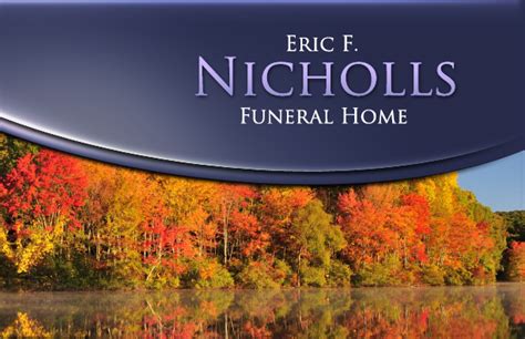 Eric F. Nicholls Funeral Home Ltd. 639 Elgin Street. Wallaceburg, Ontario, Canada. N8A 3C6. Phone # 519 627 2861. Fax# 519 627 5677. Email: nichollsfuneralhome@hotmail.com. Please see the link below to view the Consumer Information Guide.