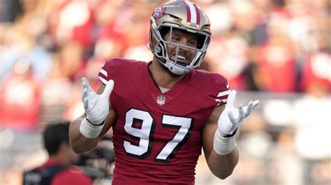 Nick bosa news today. Sep. 5, 2023 9:05 p.m. ET. San Francisco 49ers' top-ranked defense is without its dominant edge rusher. Bosa has been absent from the team all preseason as he endeavors to earn a new contract from ... 