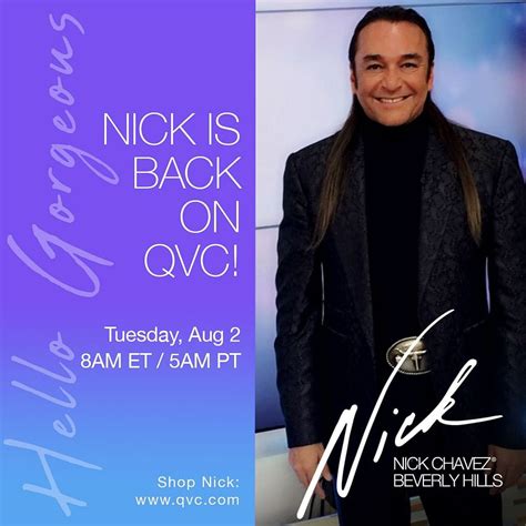 Nick chavez qvc dies. He had such a warm, sincere and kind persona and will be greatly missed. May you rest in eternal peace, Mr Nick Chavez. Report Inappropriate Content. Message 14 of 39 (1,827 ... I just had a friend who passed from the same type cancer, it was so painful for him. I think Nick knew how much his QVC family loved him. I always enjoyed his love … 