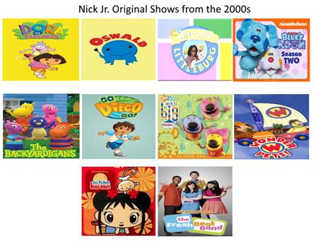 Nick jr 2000 shows. Heres the list of tapes that are in this1998:1. Blue's Birthday1999:1. Blue's Big Pajama Party2. Blue's Discoveries2000:1. Blue's Safari2. Magenta Comes Over... 