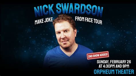 Nick swardson sioux falls. Feb 26, 2023 · Browse guaranteed Nick Swardson tickets on Sun, Feb 26 2023 9:00 PM easily score the best deals on zone seats that will get you out to more Houston games this season. Nick Swardson Sioux Falls Orpheum Theater: Sioux Falls, SD - Sun, Feb 26 2023 9:00 PM 