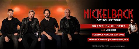 Nickelback xfinity center. Buy tickets, find event, venue and support act information and reviews for Jelly Roll’s upcoming concert with Struggle Jennings, Elle King, and Josh Adam Meyers at Xfinity Center in Mansfield on 04 Aug 2023. 