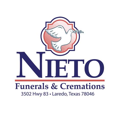 La familia recibirá sus condolencias el viernes 5 de abril del 2024 en Nieto Funerals & Cremations de 5:00 pm a 9:00 pm. A las 7:00 pm comenzará el servicio de oración. Servicios de cremación serán acabo en fecha posterior. Los arreglos funerarios están a cargo de Nieto Funerals & Cremations, 3502 US Hwy 83, Laredo, Texas 78046 (956) 723 .... 