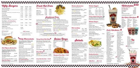 Nifty Fifty Menu With Prices