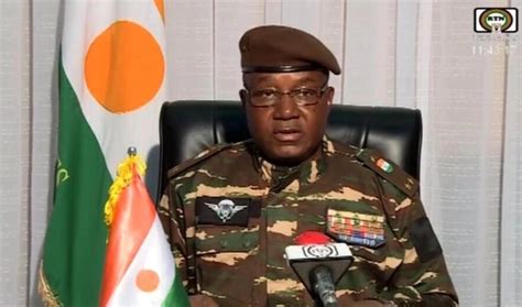 Niger state television declares Gen. Abdourahmane Tchiani the leader of mutinous soldiers who staged a coup
