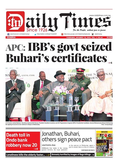 Nigerian Newspapers : Newspapers from Nigeria : Nigerian News …