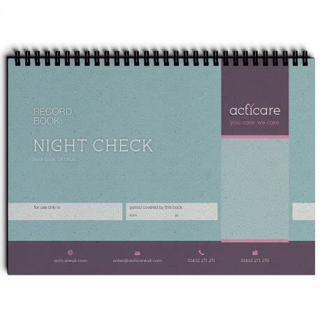 Night Check Record Book - careshop.co.uk