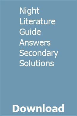 Night literature guide secondary solutions answers vocabulary. - Toshiba satellite a215 manual de servicio.