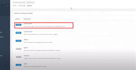 Nightbot channel commands. Commands List These are the default commands for Nightbot. ...