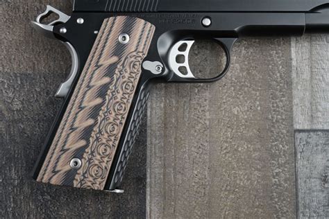 Nighthawk Custom Full Size 1911 Aztec 320 Hyena Brown Thin G10 Grips …