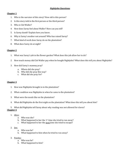 Nightjohn novel guide comprehension questions and answers. - Solution manual database processing kroenke 12th.