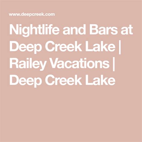 Nightlife and Bars at Deep Creek Lake